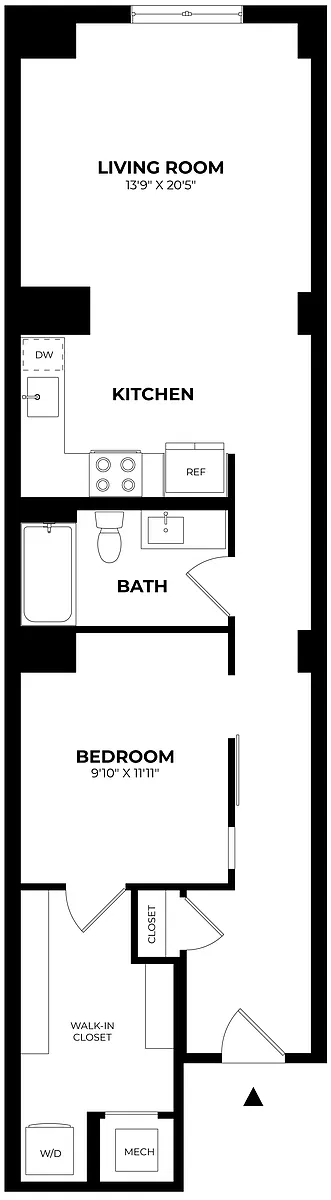 Floor plan 1 Bed/1 Bath-A1