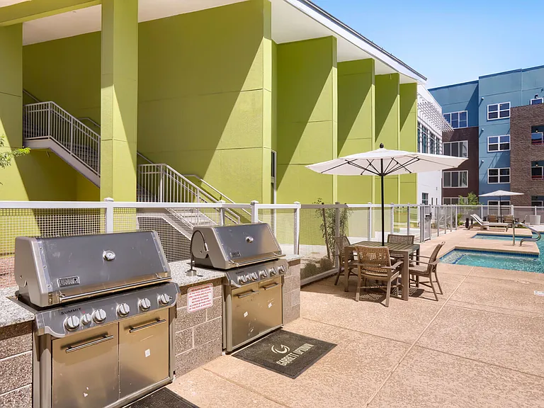 Fire up the grill. Our poolside grilling stations _ featuring Weber Summit grills _ make impromptu cookouts easy. Grab a neighbor and make a night of it.