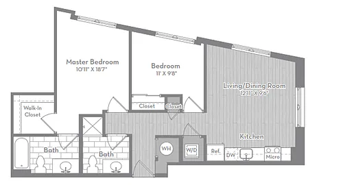 Floor plan B6 - Small Two Bedroom