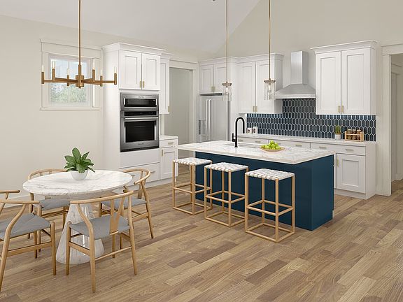 A rendering of the kitchen of the Cordova single family home by Brookfield Residential at Nexton.