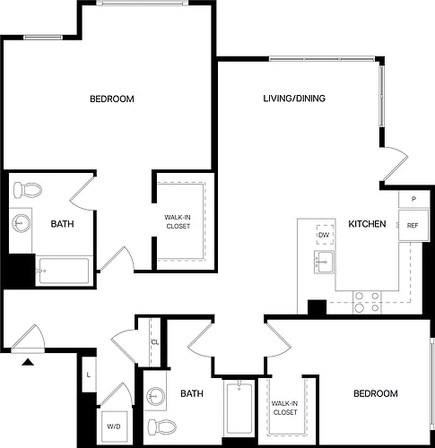 Floor plan 2 Bed/2 Bath-B10