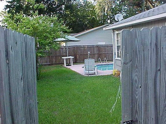 Fenced pool area