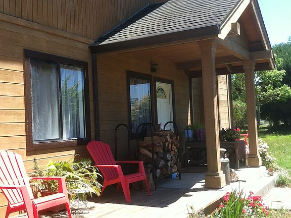 Main entry off driveway