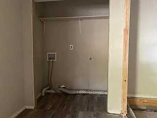 Full size washer and dryer hookups. Located in garage