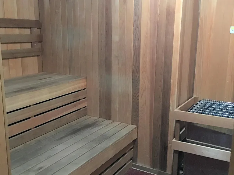 Sauna in each women and men's bathroom facility.