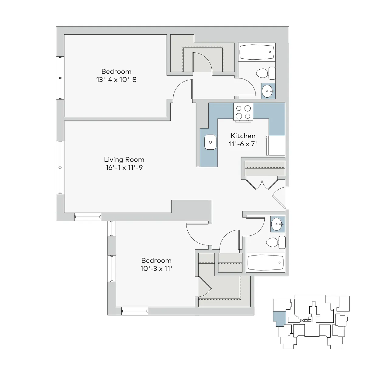 Floor plan mon-2br