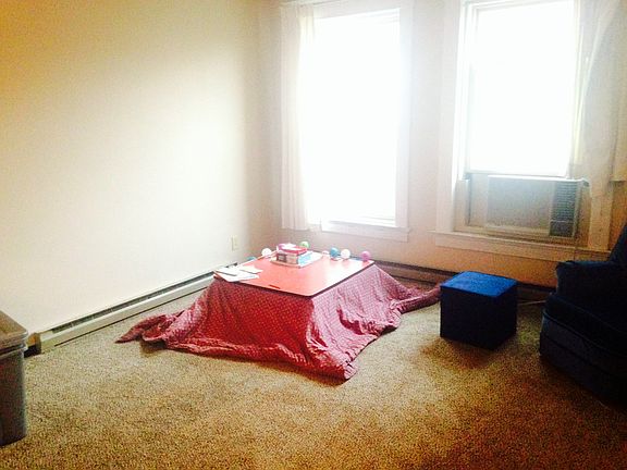 living room - very spacious. Windows look at Davenport Hotel