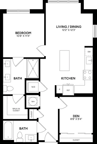 Floor plan Junior 2 Bed/ 2 Bath-B05