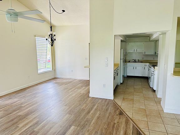 Open floor plan with view from living room into kitchen