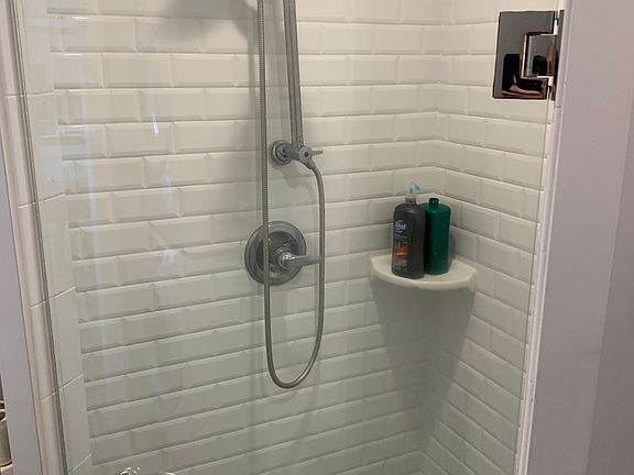 Modern large walk-in shower.