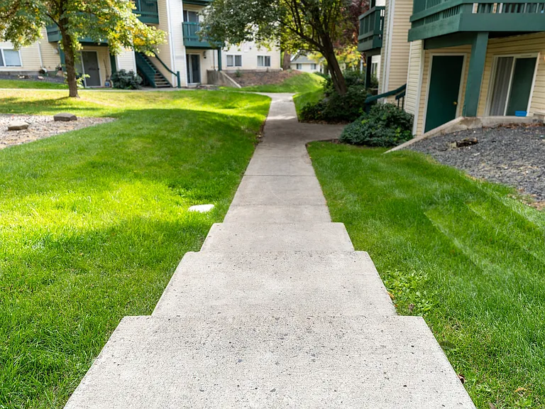 Beautiful Pathways Between Buildings and Parking