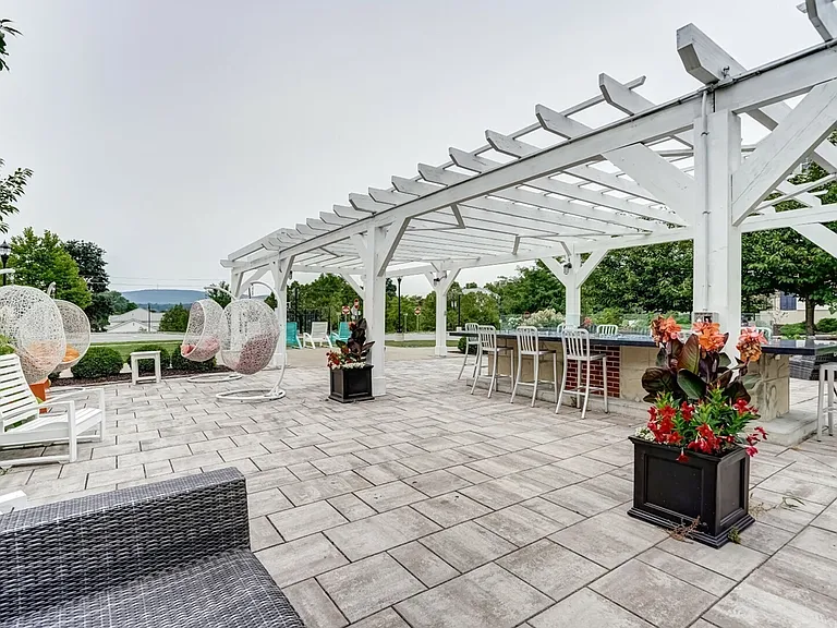 Enjoy outdoor dining in a covered, social space.
