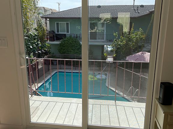 View to courtyard out of living room.