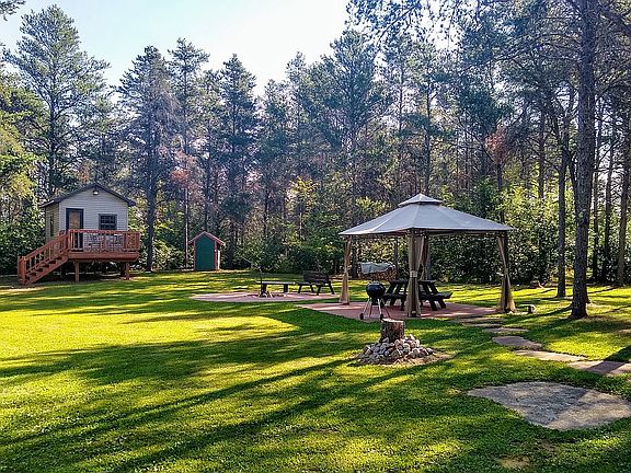 Front yard gazebo and bunkhouse