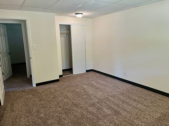 Closet right in photo and entrance to room is left.