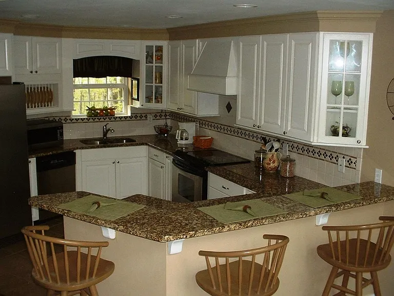 Kitchen and counter area
