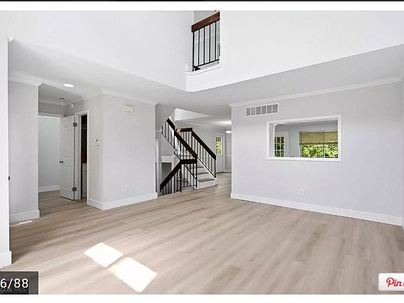 family room with high ceiling