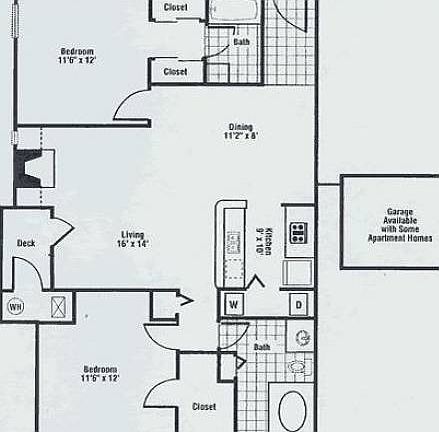 2 BR/2 BA Floorplan