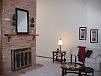 Solid Brick Wall Fireplace with Mantle
