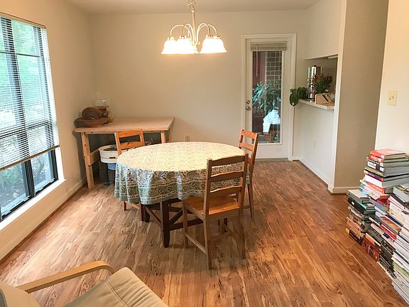 Dining area with front balcony access