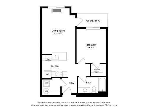 Floor plan 1X1 A2