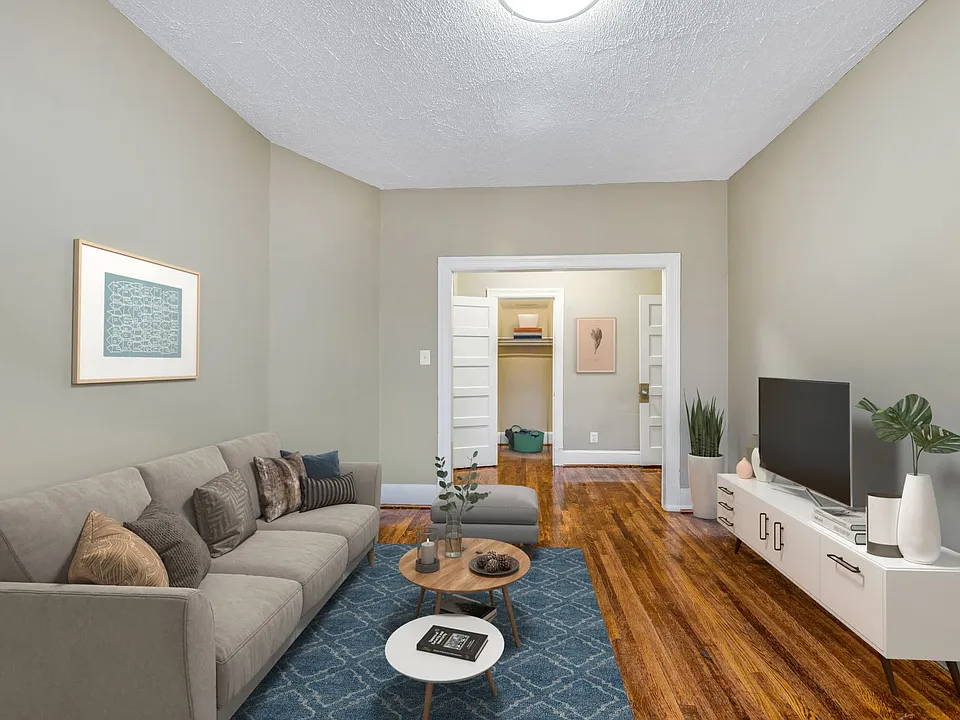 Apartment living area (virtually staged)