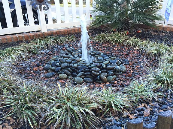 Water feature in front yard 