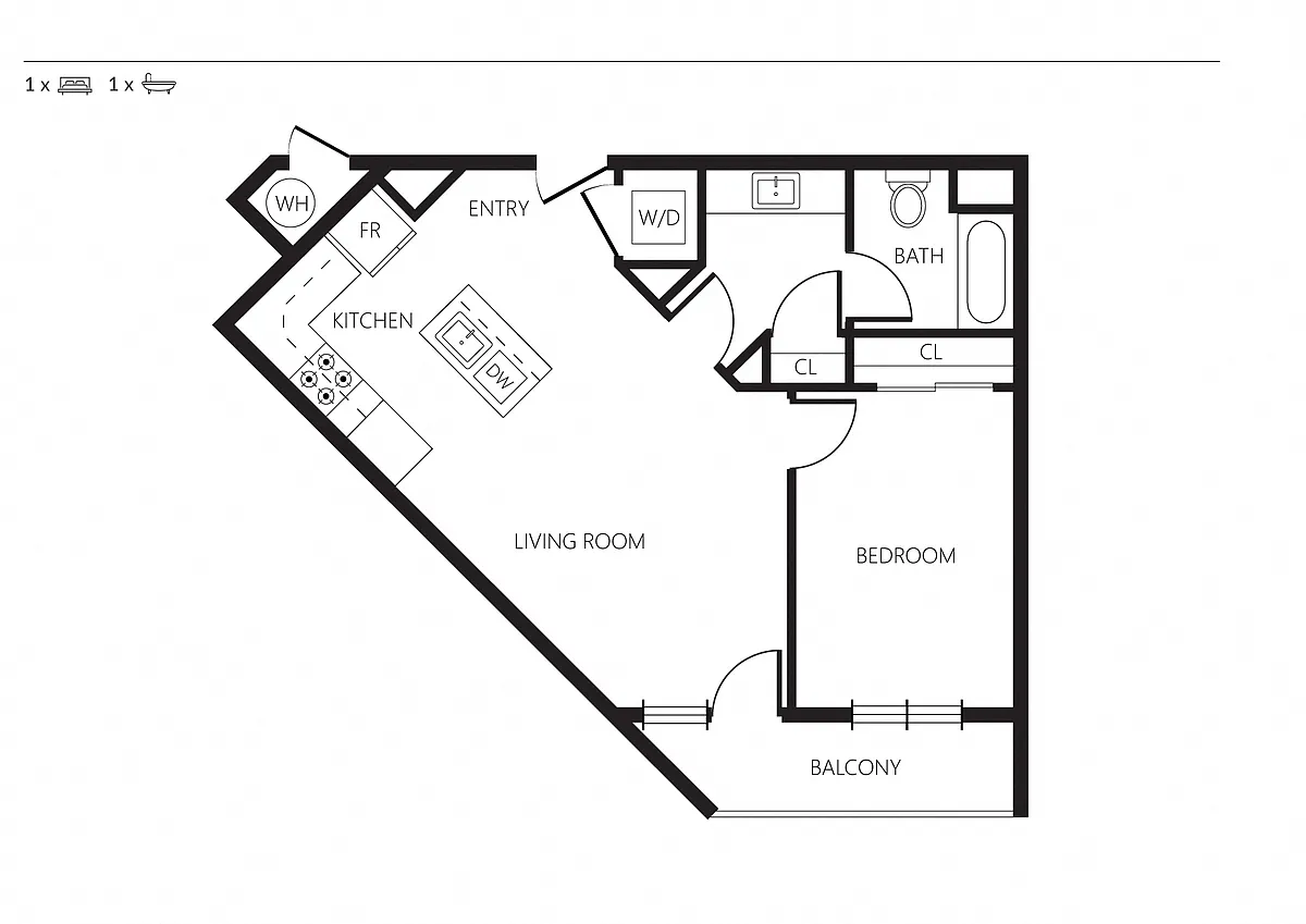 Floor plan 1E