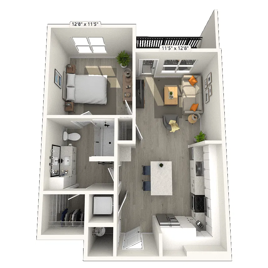 Floor plan A11 1x1 899 SF-FP