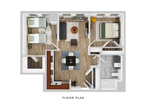 Floor plan Two Bedroom One Bath