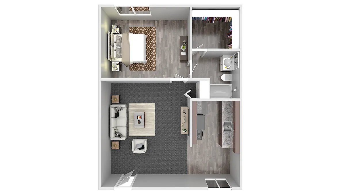 Floor plan 1 Bedroom 1 Bathroom