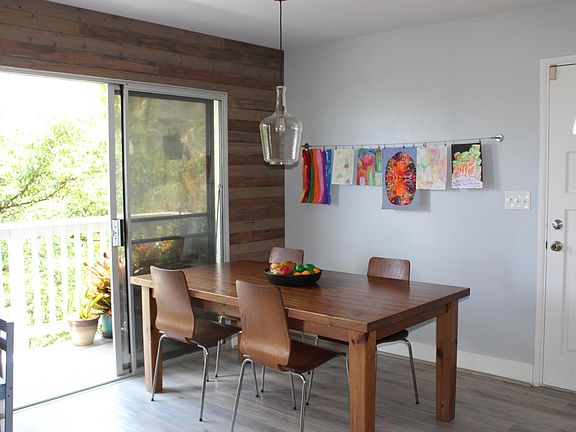 Dining table - Brand new split A/C installed on this wall