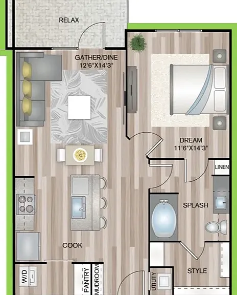 A2P8 floor plan Granary Flats