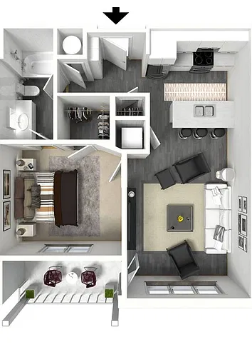 Floor plan P2 1X1 A1