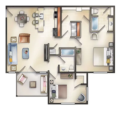 Floor plan The Franklin with Balcony