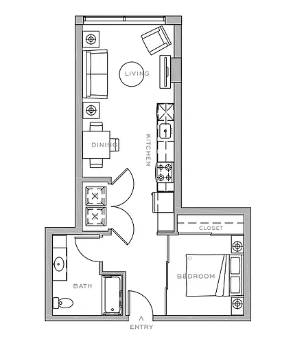 Floor plan Open 1x1 G
