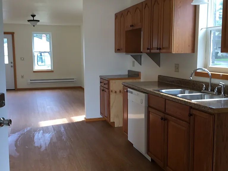Overview from kitchen area to living room.