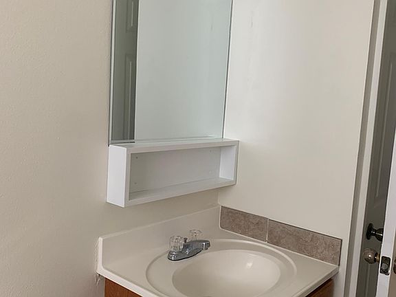 New vanity mirror and cubby.