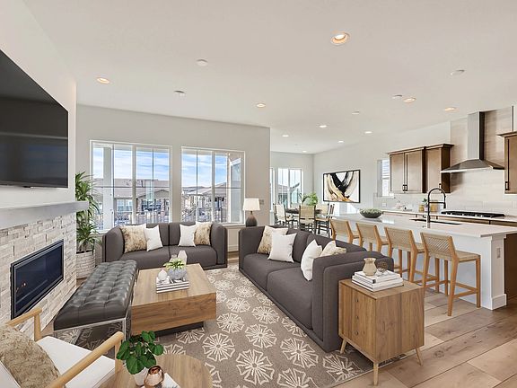 Great Room, Kitchen Dining - Virtually Staged