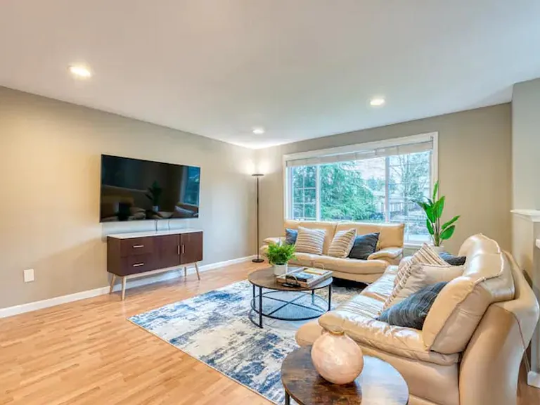 65" TV in the upstairs living room. Enjoy and hang out with good company!