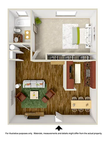 Floor plan 1 Bedroom 1 Bath