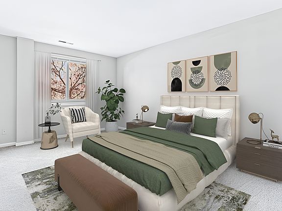 Large Master Bedroom with lots of natural light and closet space