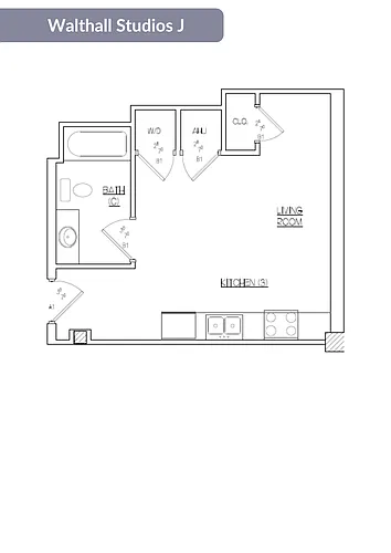 Floor plan Walthall Studio J