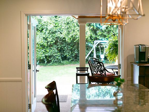 French doors to porch
