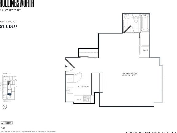 2nd image of 70 W 37th St APT 2101