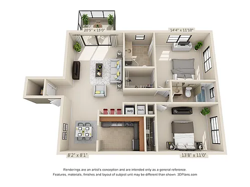 Floor plan Banyan 2x2