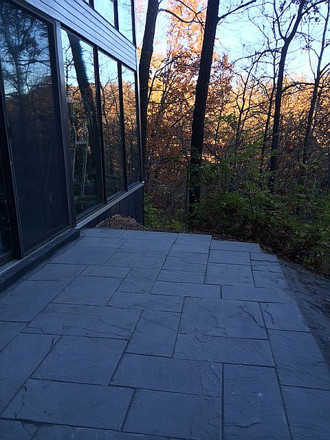 Slate patio in the trees