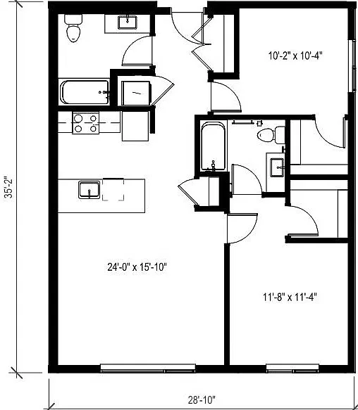 Floor plan 2 Bed/2 Bath-B4.2