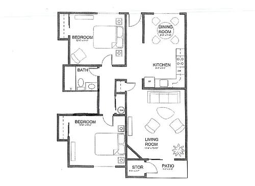 Floor plan 2x1 Standard
