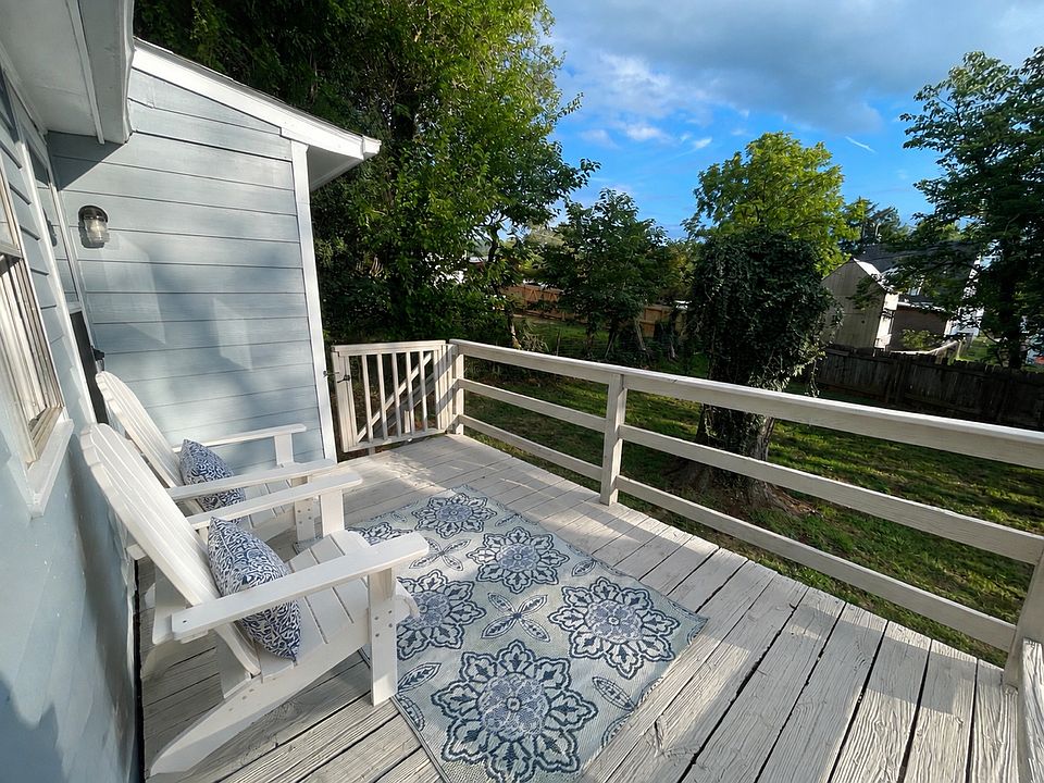 Sunny south-facing private deck overlooking large backyard